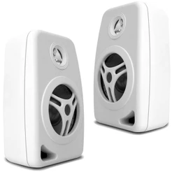 Par Caixa De Som Acustica Com Suporte Som Ambiente 55w Orion Branca