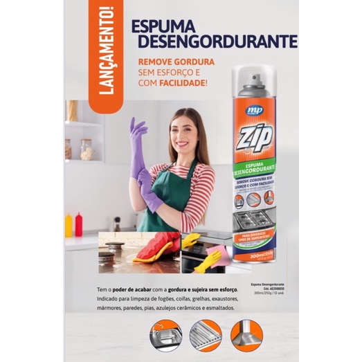 Espuma Desengordurante Remova Gordura sem Esforço e com Facilidade Ideal para Diversos tipos de Superfícies Limpe Fogões Coifas Grelhas Exaustores Mármores Paredes Pias Azulejos Cerâmicos e Esmaltados.