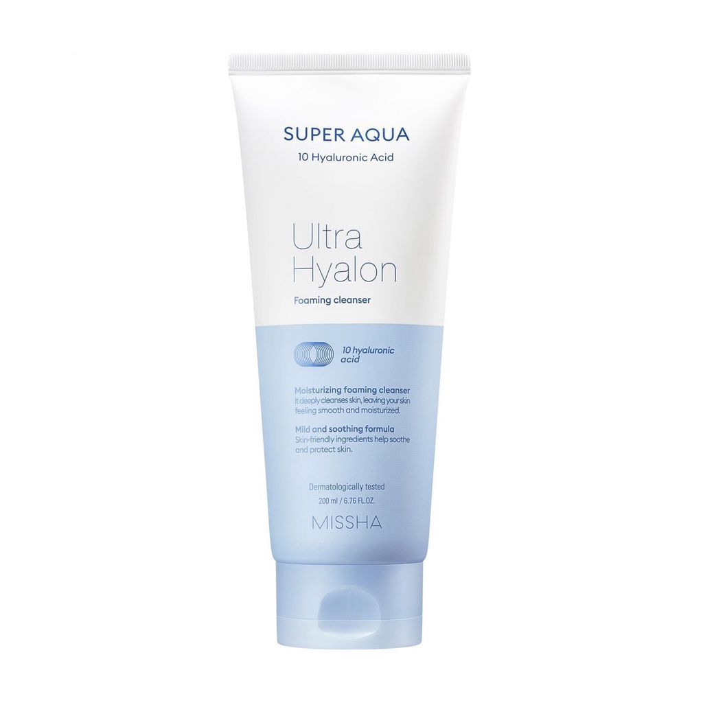 missha super aqua ultra hyalon foaming cleanser em Oferta na Shopee