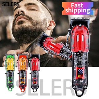 Aparador De Pelos Profissional Para Homens Cortador De Cabelo Transparente LED Barba Elétrico Com Carregamento USB Conjunto De Máquina De Cortar