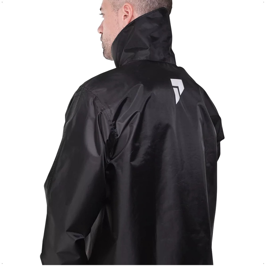 Conjunto Capa de Chuva Masculino Tamanho GG Preto Impermeável Motoqueiro Nylon 0,20mm Pioneira - 1801-M-PRE-GG · foto 2