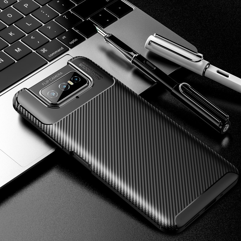 TingYR Cover per ASUS Zenfone 7 ZS670KS Cover, Supporto Pieghevole, Cover Telefono Antiurto in TPU/PC, Custodia per ASUS Zenfone 7 ZS670KS.(Nero