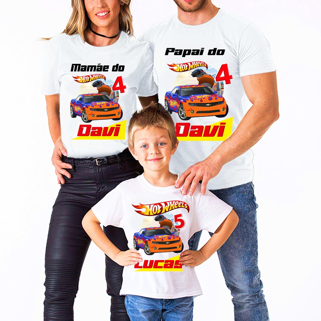 Camiseta Hotweels PERSONALIZADA KIT 3PÇS (LEIA A DESCRIÇÃO) em Oferta na Shopee