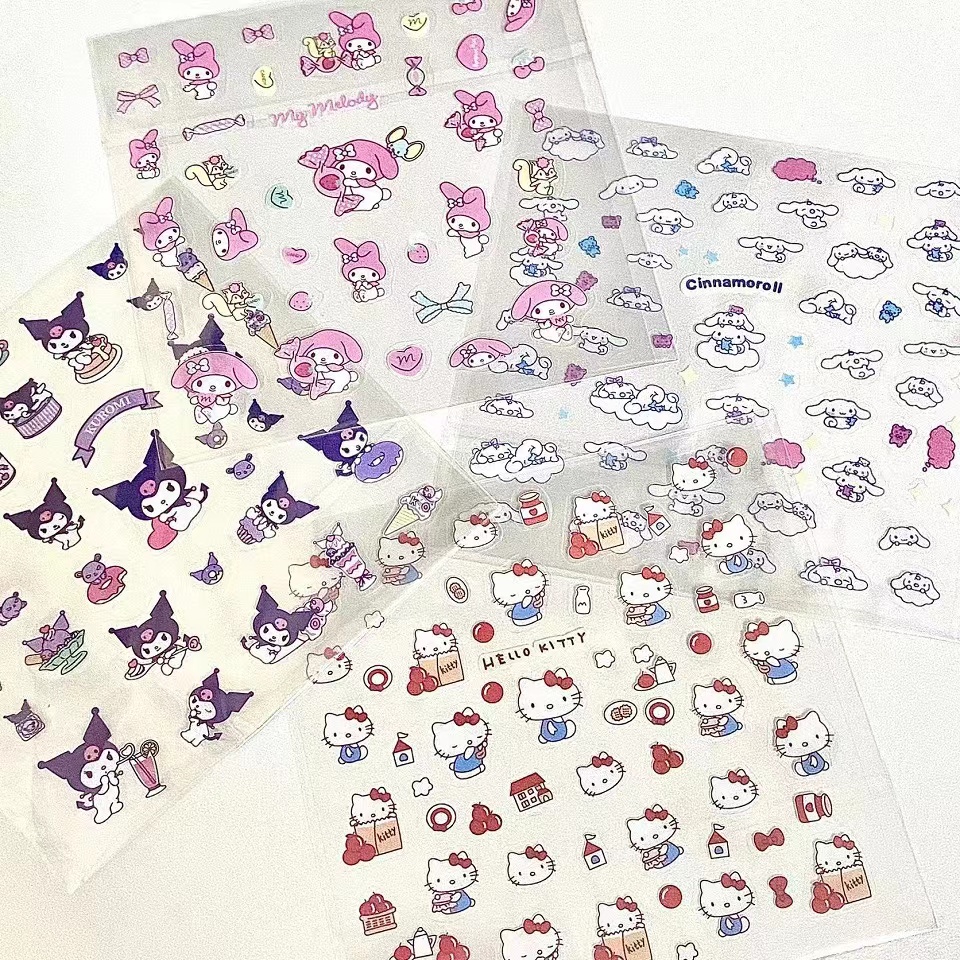 Adesivos Transparentes De Orelha Grande De Desenho Animado , Fofos Para Meninas , Gatos Criativos , À Prova Dágua , Mat