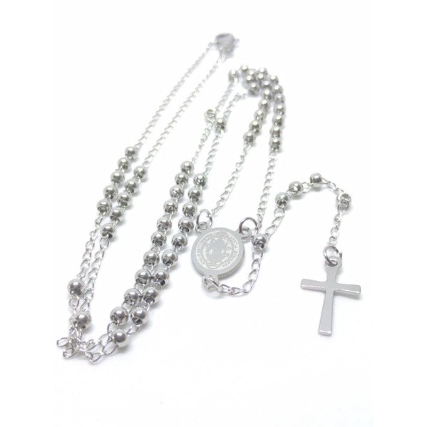 Terço Rosário Cordão Masculino Corrente Em Aço 5mm em Oferta na Shopee