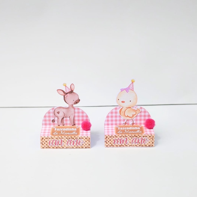 Porta Bis Duplo Personalizados Fazendinha Menina / Aniversário / Decoração / Festa / Lembrancinhas / Personalizados