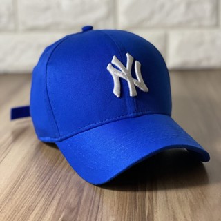 Bone New York NY Premium Lançamento Masculino e Feminino Aba Curva Azul Royal/Branco