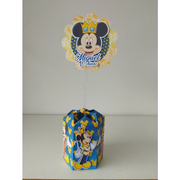 Centro de mesa Mickey Realeza/PEGUE E MONTE lembrancinha personalizada Mickey para lembrancinha de centros de mesa