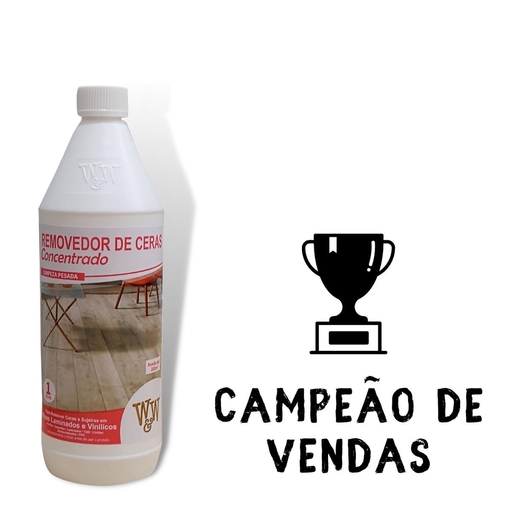 Removedor de Cera Velha Para Piso Laminado e Vinílico Remove Sujeira Tinta à Base de Água W&W 1L
