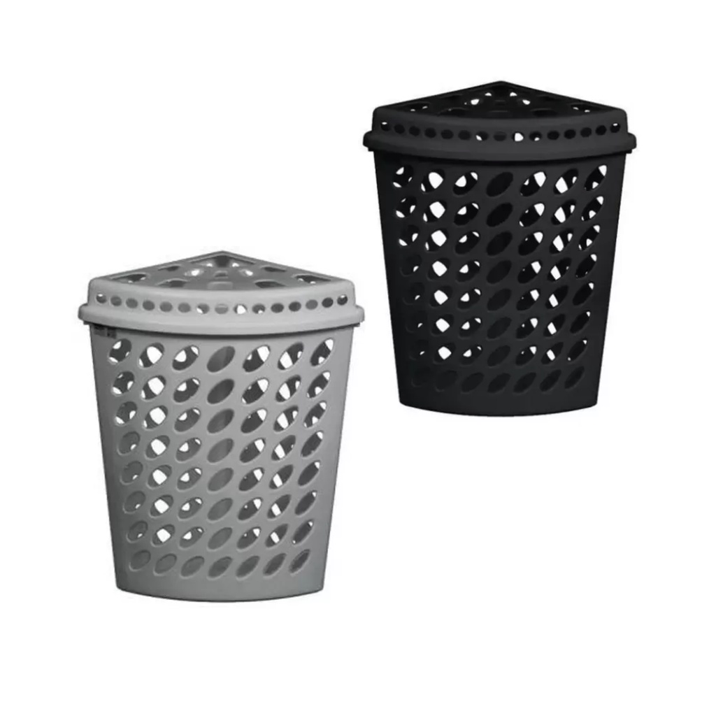Cesto Telado 43,7L - Triangular de Canto c/ Tampa - Cores | Shopee Brasil