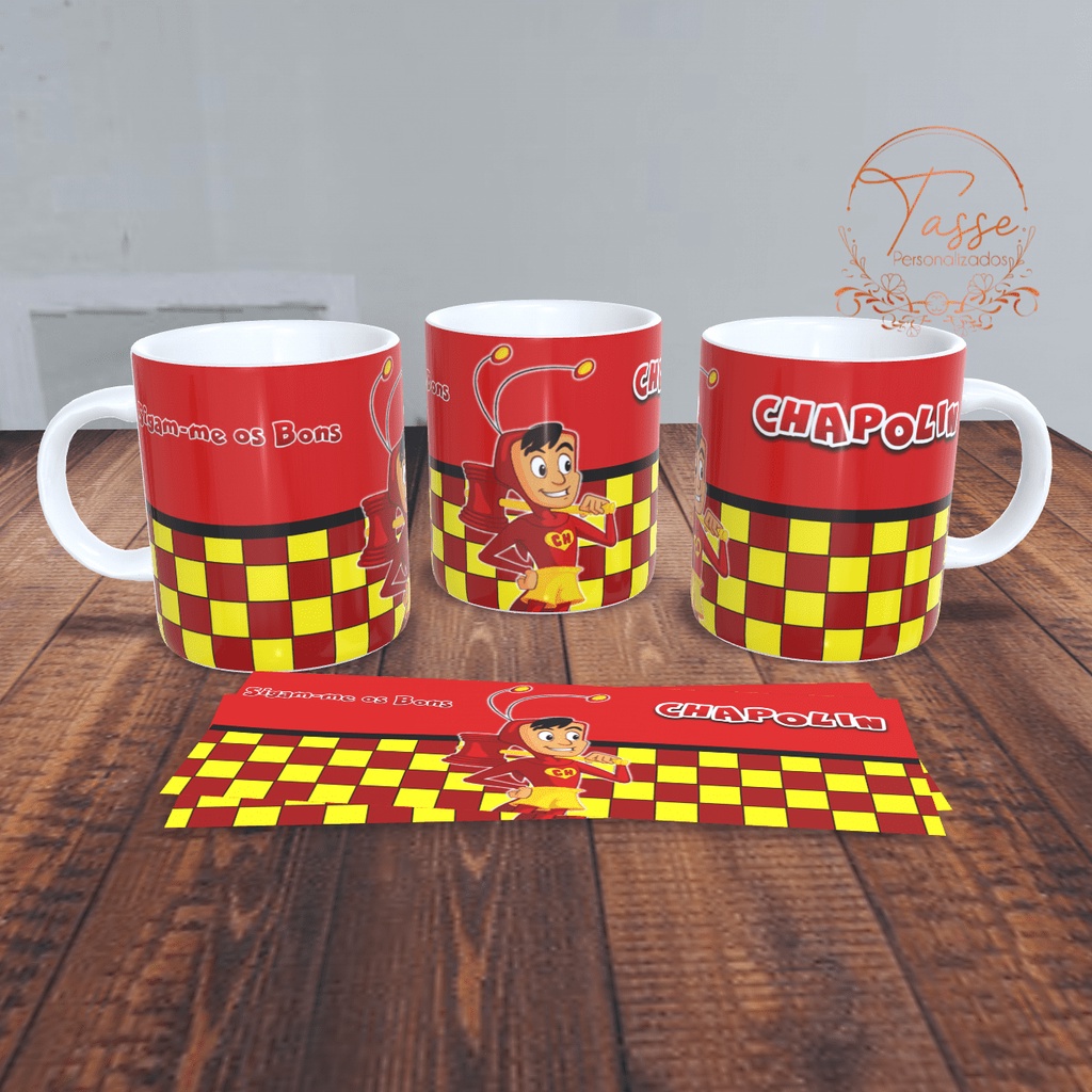 Caneca de Porcelana Branca Personalizada Turma do Chaves Chapolim 3 Presente Aniversario Festa HD