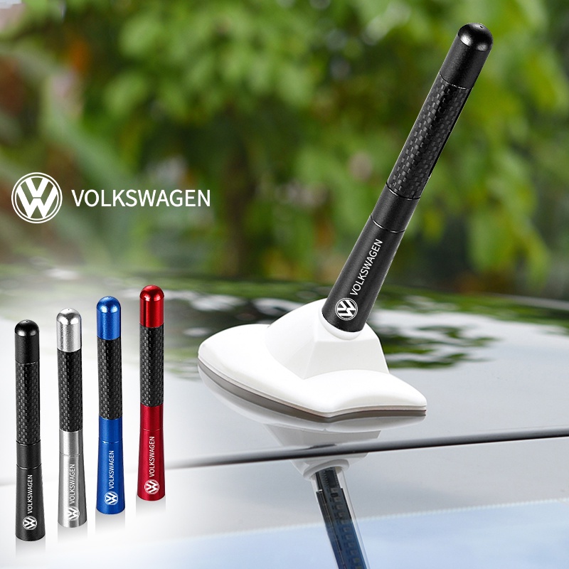 Logotipo Do Carro Haste Antena Curta FM Receptora De Metal Para Volkswagen Polo 4 5 6 7 Golf T5 VW Jetta Passat B5 B6 Tiguan Arteon Atlas