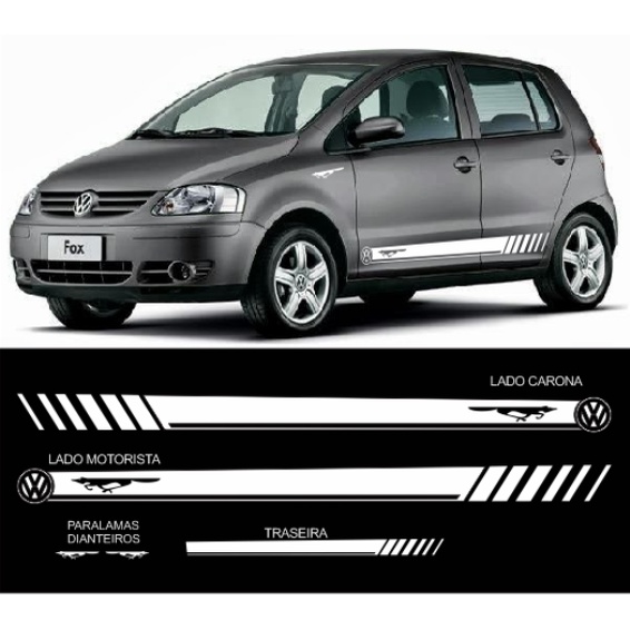 Adesivo Vw Fox 2 4 Portas Kit Faixa Lateral Sport Esportiva