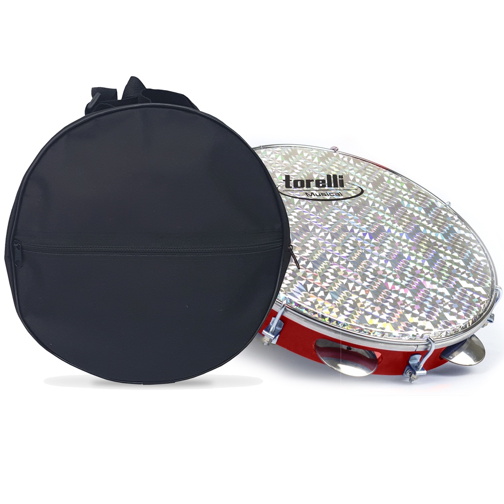Pandeiro Injetado 10" Pele Holográfica Torelli TP 308 Red
