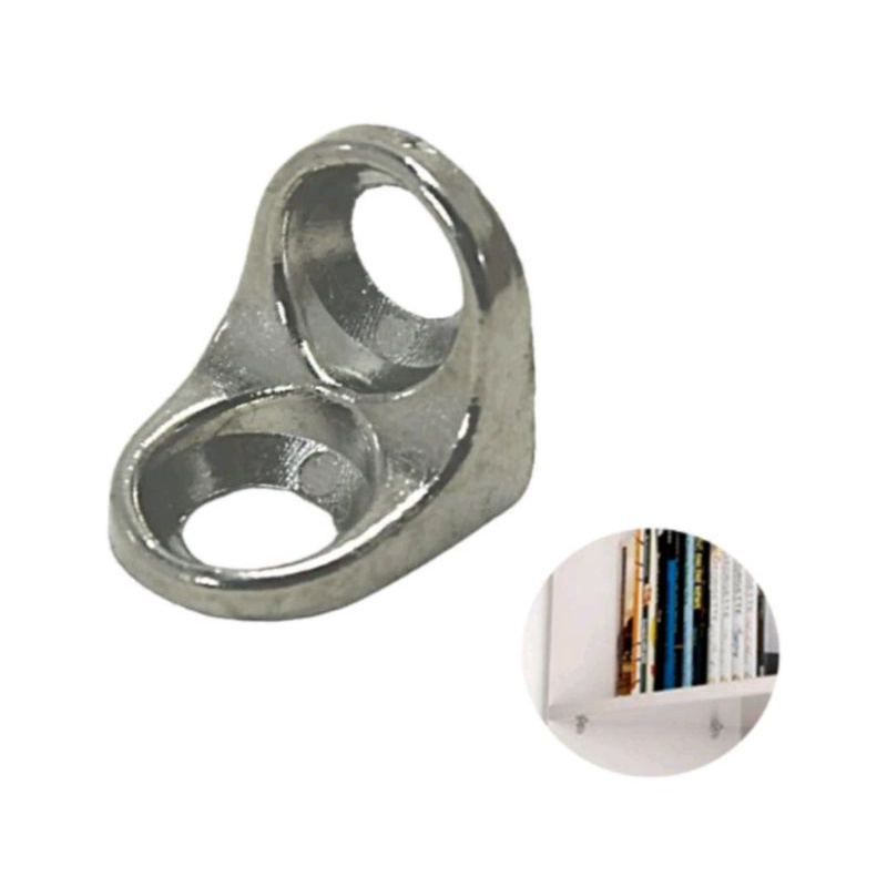 Cantoneira móveis cadeirinha 2 furos suporte prateleira 13x13 cromada niquelada 10/ 20peças