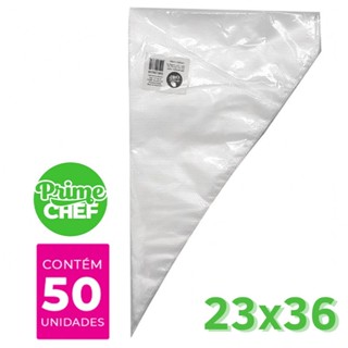 50 Saco Manga de Confeitar 23x36 PRIME CHEF Para Bico Confeiteiro Cozinhas