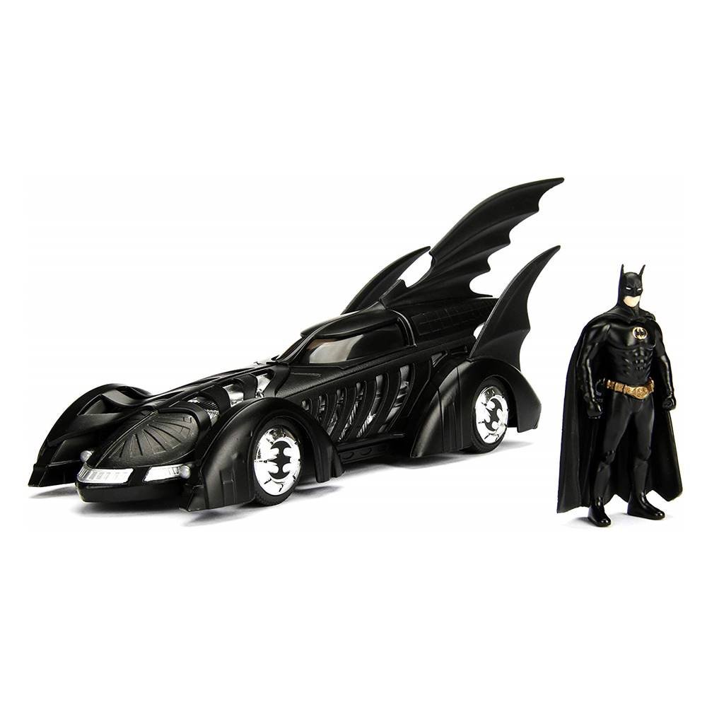 Miniatura Carro Batmóvel c/ Figura - Batman Forever - DC - Metals Die Cast - 1:24 - Jada Toys