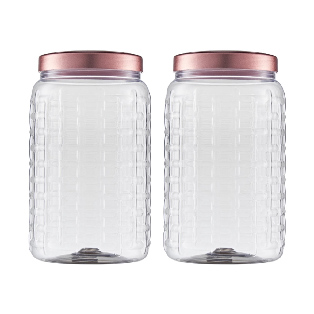 Kit 02 Pote De Plástico Cristal Tampa Matte Rose 1000ml em Oferta na Shopee