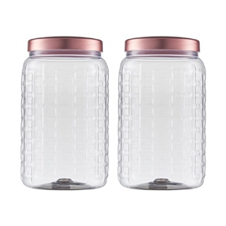 Kit 02 Pote De Plástico Cristal Tampa Matte Rose 1000ml em Oferta na Shopee