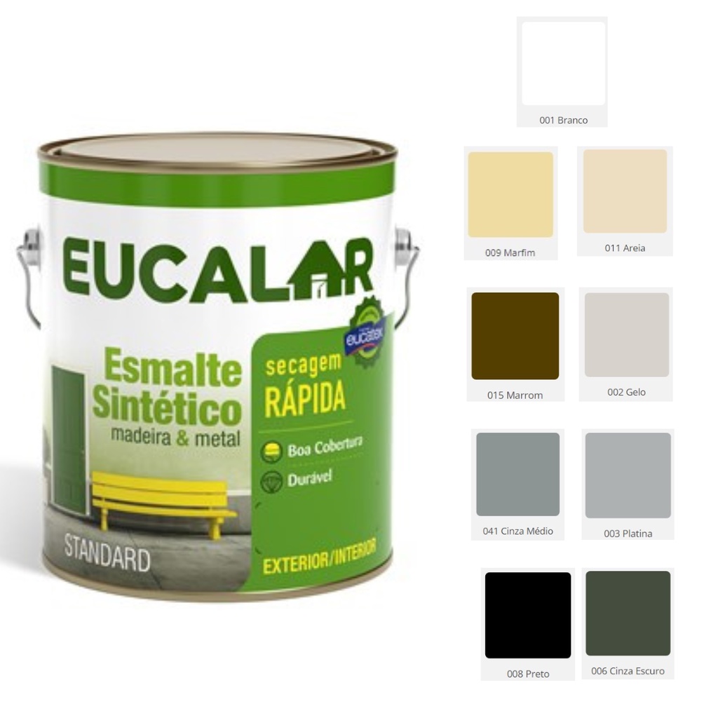 Tinta Esmalte Sintético Eucatex Eucalar 900ml Tinta para Metal e Madeira