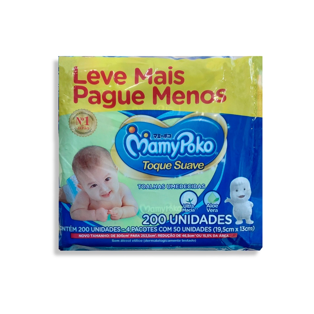 Lenço Umedecido MamyPoko Toque Suave - 200 Unidades