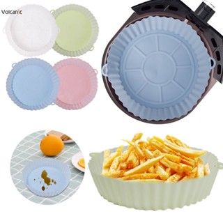 Panela De 18,5cm Fritadeiras A Ar Forno De Silicone Assar Forro De Cesta Pizza Bandeja Reutilizável Acessórios Para De Cozinha Microondas