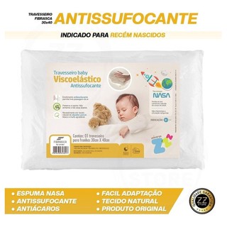 Travesseiro Infantil Baby Nasa Antissufocante 30x40 Fibras em Oferta na Shopee
