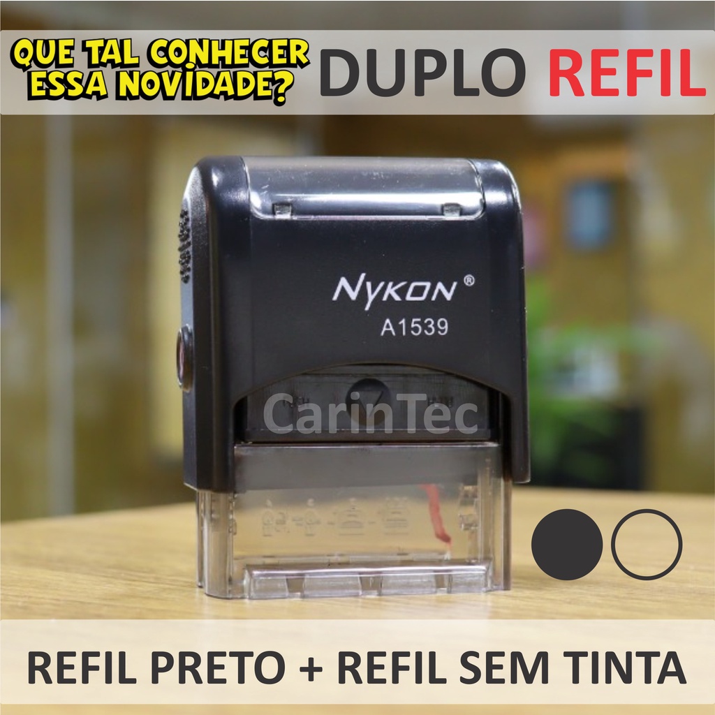 Carimbo Personalizado Nykon A Duplo Refil De Tinta X Mm