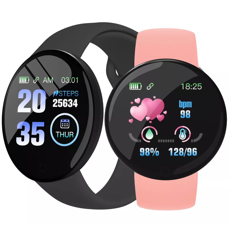 Smartwatch Bluetooth Redondo Prova Dágua Com Rastreador Fitness/Masculino D18