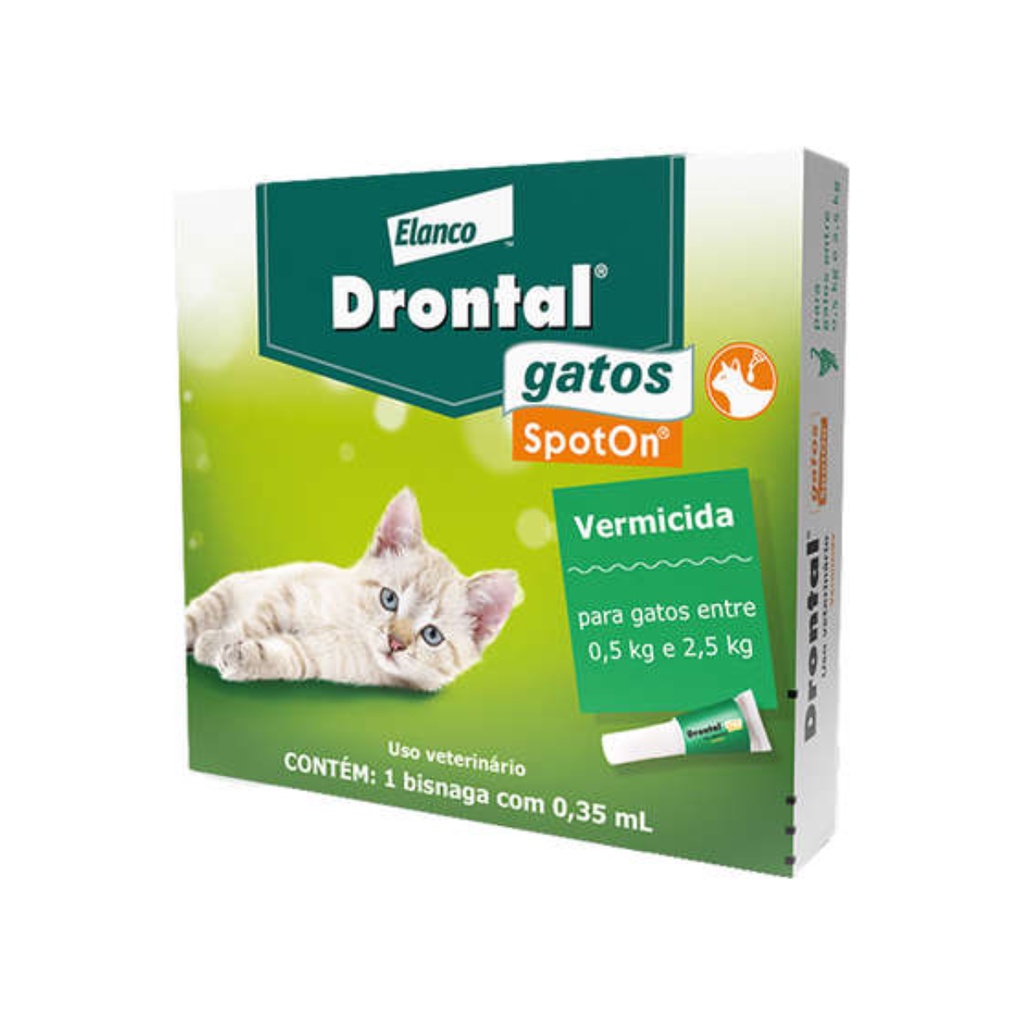 Drontal Spoton Vermífugo Para Gatos De 0.5kg A 2.5kg - Elanco em Oferta na Shopee