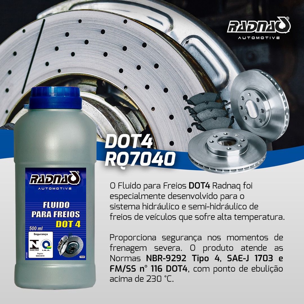 Fluído Para Freio Dot 4 (200 Ml) Radnaq em Oferta na Shopee
