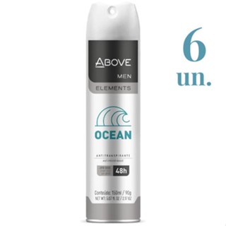 Kit Desodorante Aero Above Men Ocean 150 ML Com 6 Unidades