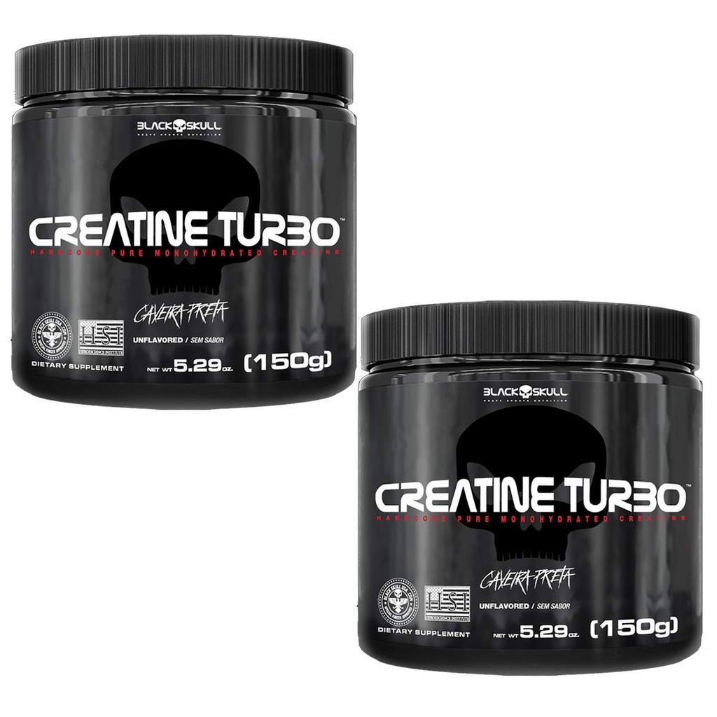 Kit 2x Creatine Turbo 150g Black Skull - Caveira Preta