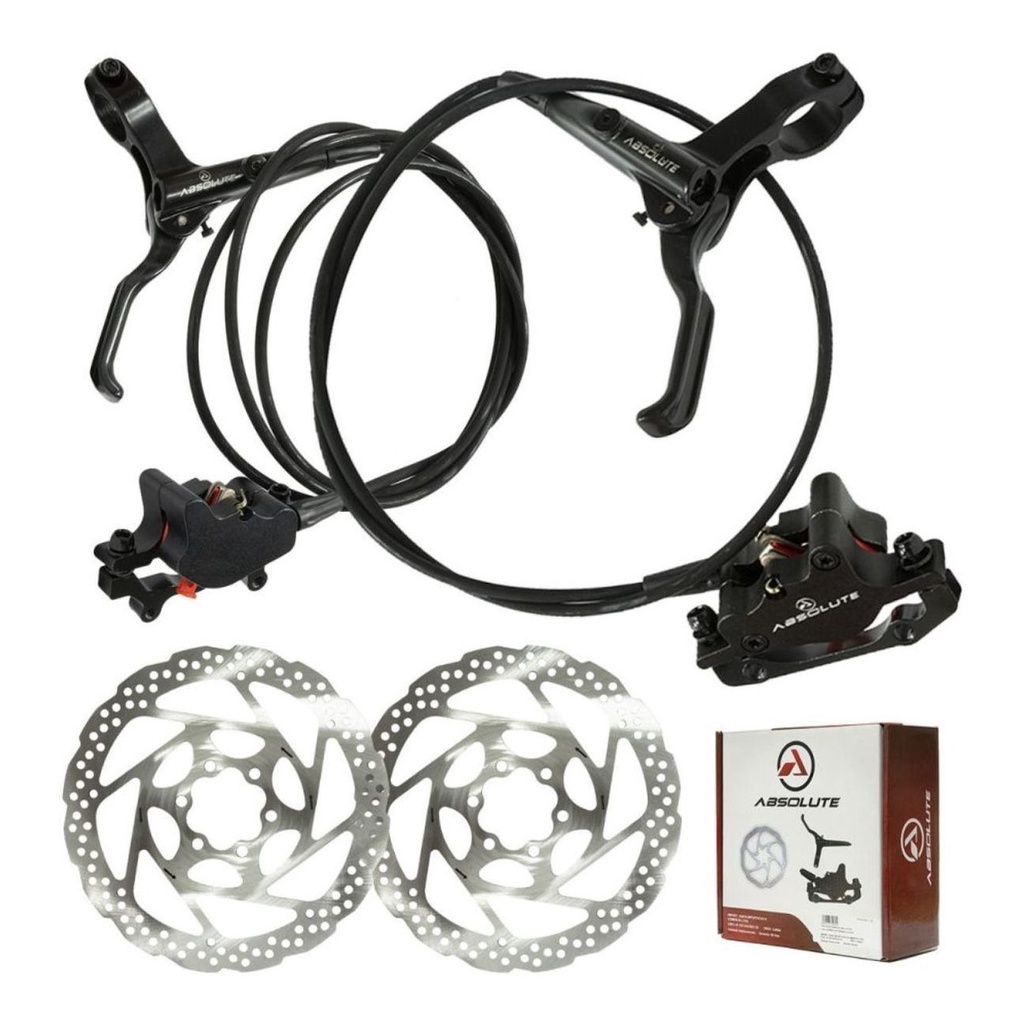 Kit Freio a Disco Hidraulico Absolute G55A Com Manete Pinça Disco 160mm