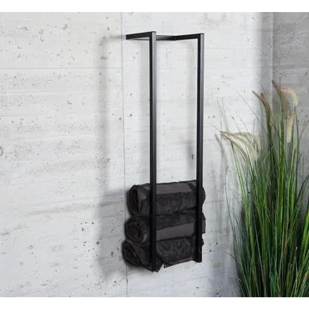 Suporte Porta Toalha De Ferro Estilo Industrial