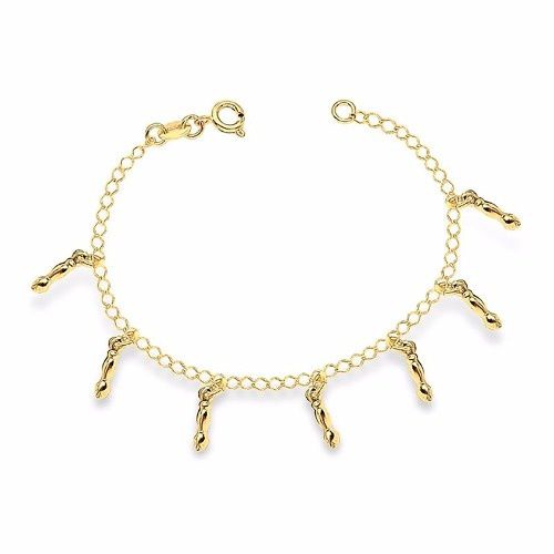 Pulseira Infantil Figa Folheada A Ouro 18k. Belíssima!