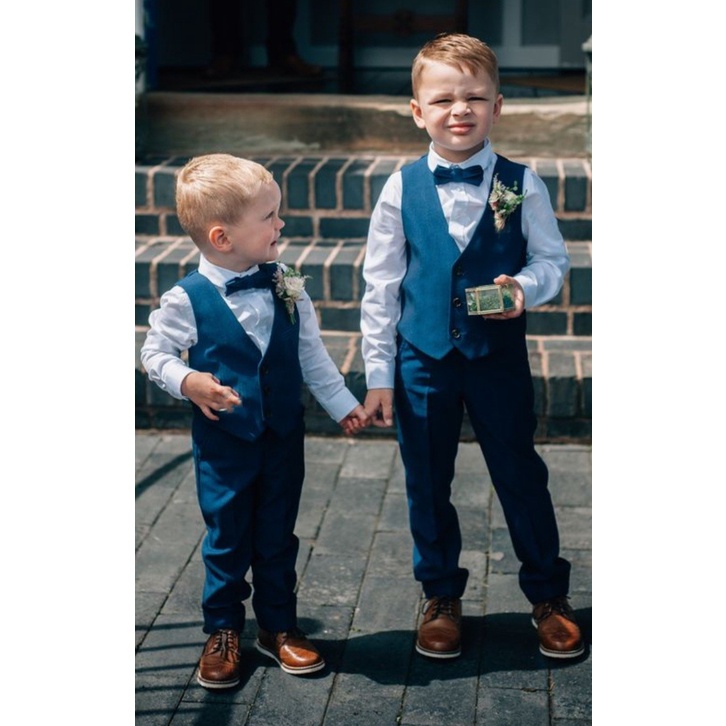 Conjunto Social Menino Azul Marinho Festa Colete Gravata
