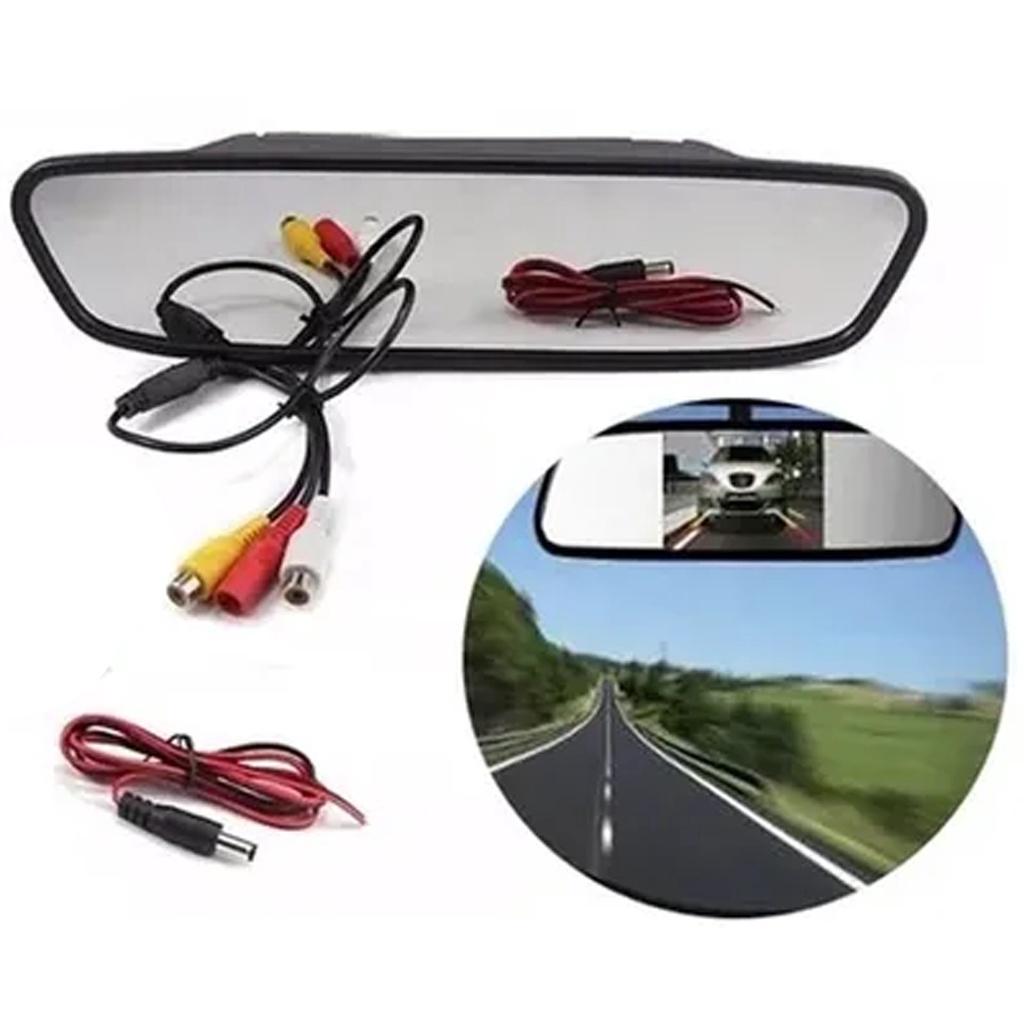 Espelho Retrovisor Monitor Lcd 4.3 Polegadas Taytech