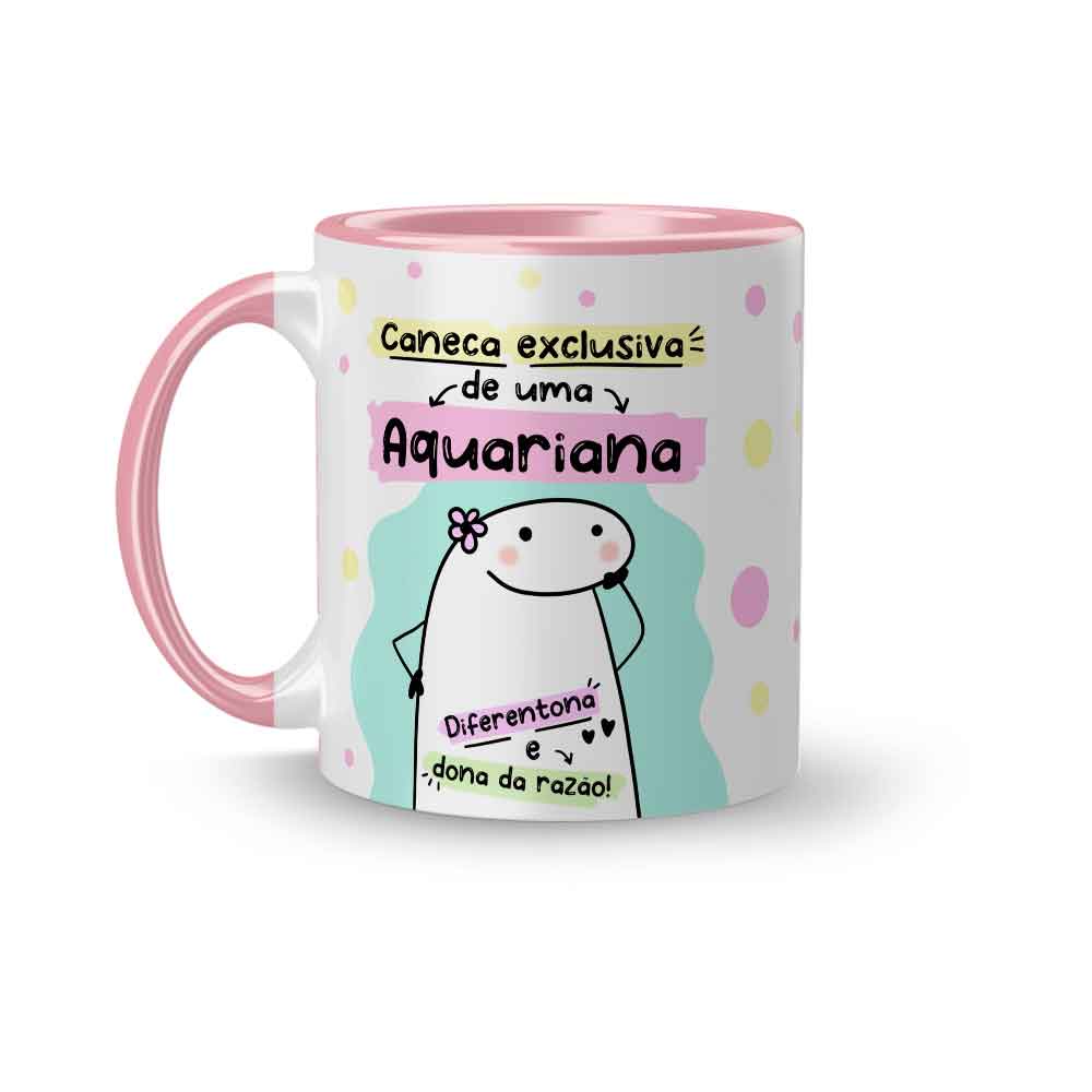 Imagem Caneca Cerâmica Signos do Zodíaco Flork Aquário - Caneca Exclusiva de uma Aquariana 325ml