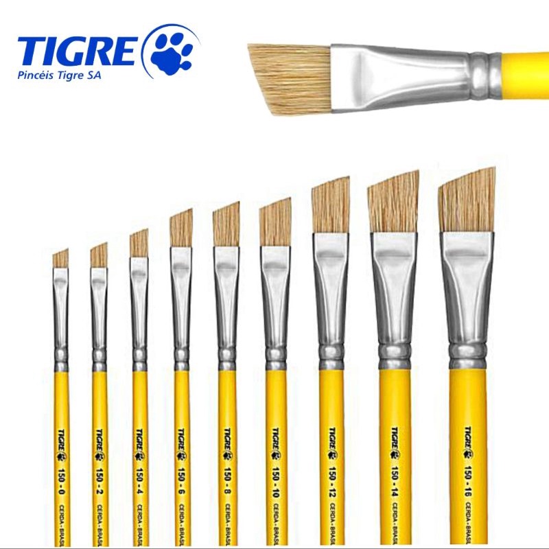 Pincel Chanfrado 150 Natural - Tigre em Oferta na Shopee