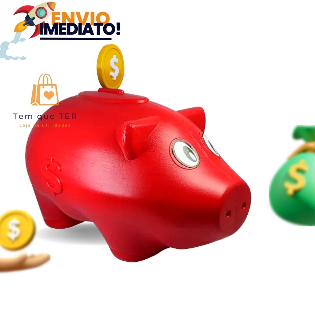 Cofre Cofrinho De Porquinho Porco Pra Moedas Barato Plástico | Shopee ...