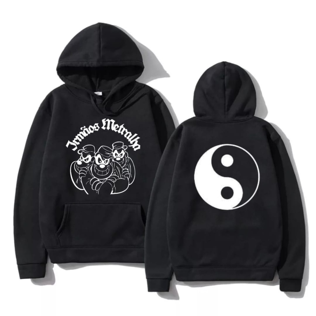 Moletom Canguru Irmãos Metralha Tony Country Ying Yang Bem Mal Blusa de Frio capuz e Bolso Masculino e Feminino