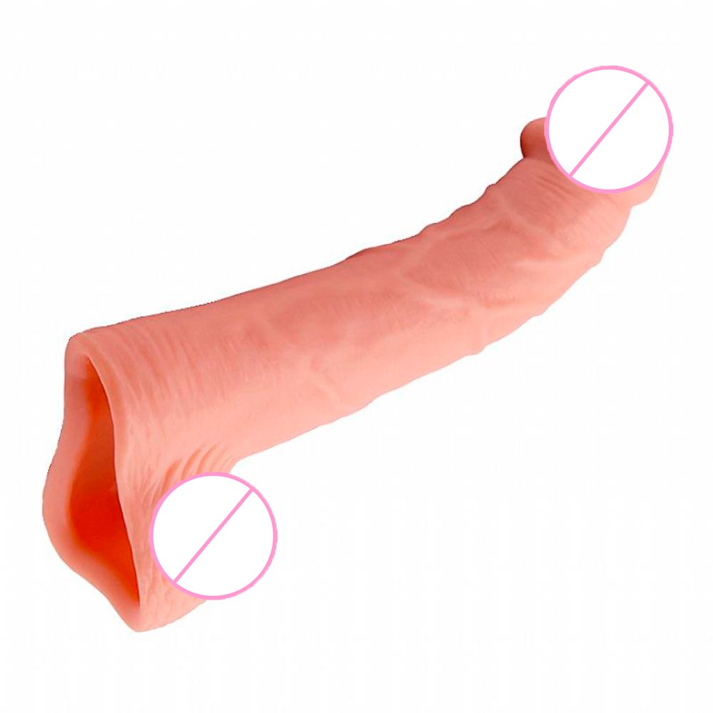 Capa Peniana Extensora Com Escroto Em Cyberskin 21 X 3,2 Cm - BAILE