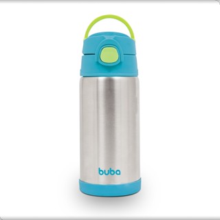 Copo Garrafa Térmica Inox Buba Bebê 400ml Canudo de silicone