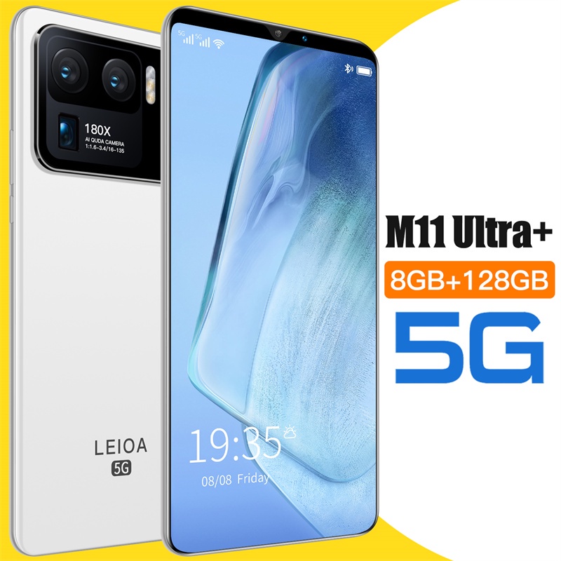 Novo Celular Android M11Ultra 6,1Polegadas 8GB + 128GB Smartphone 5G Celulares Baratos