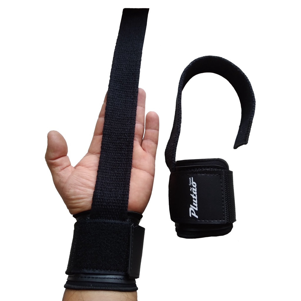 Straps c/ Munhequeira, Treino, Musculação Academia/ Promoção