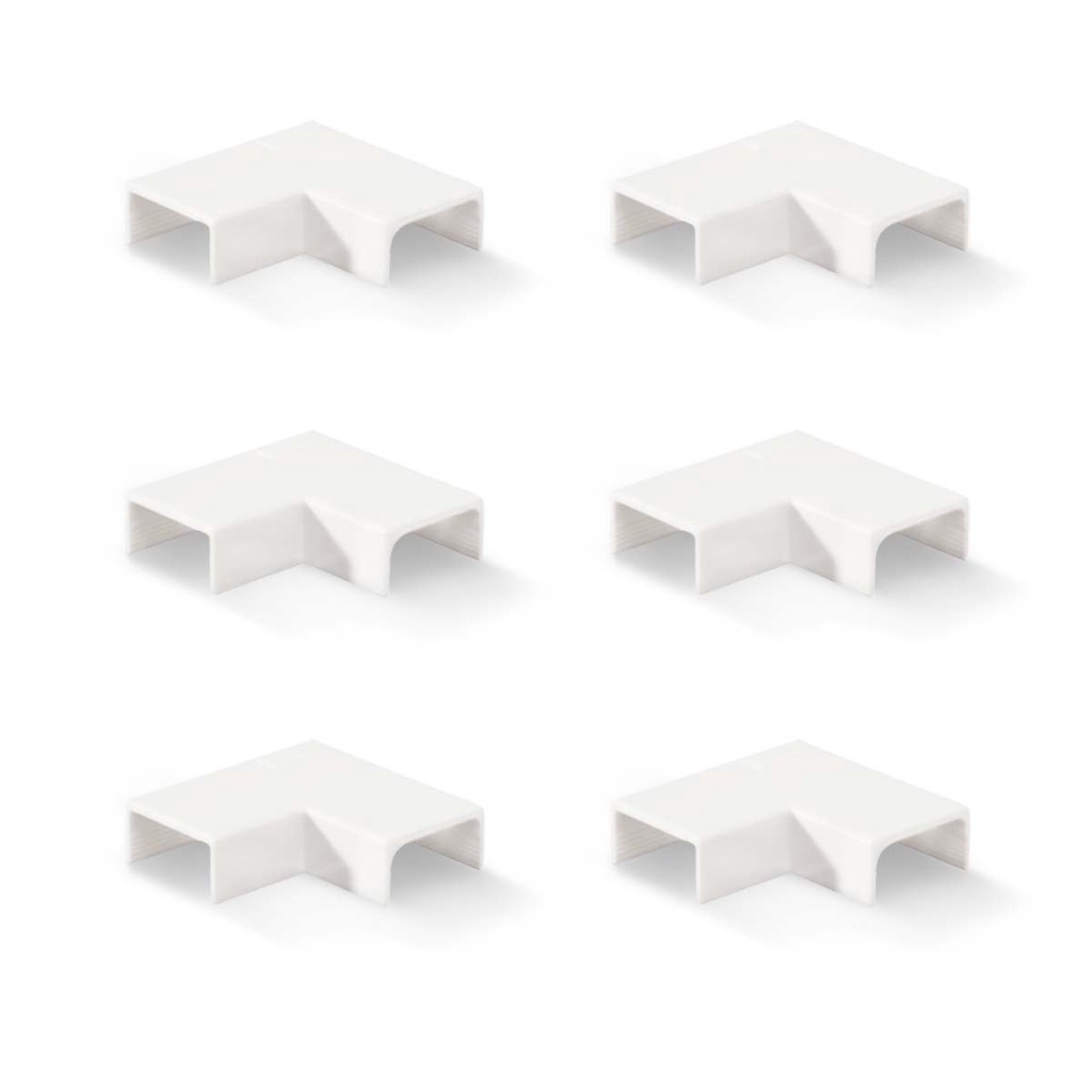 Kit 6 Conexão Cotovelo 90° Branco Organizador de Fios Funcional