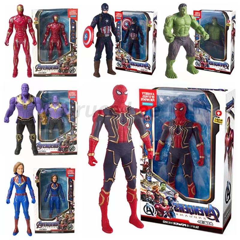 Vingadores Bonecas Luminosas Action figure Homem De Ferro/boneco homem aranha /Capitão América/Hulk/Thanos Marvel/Com Caixa