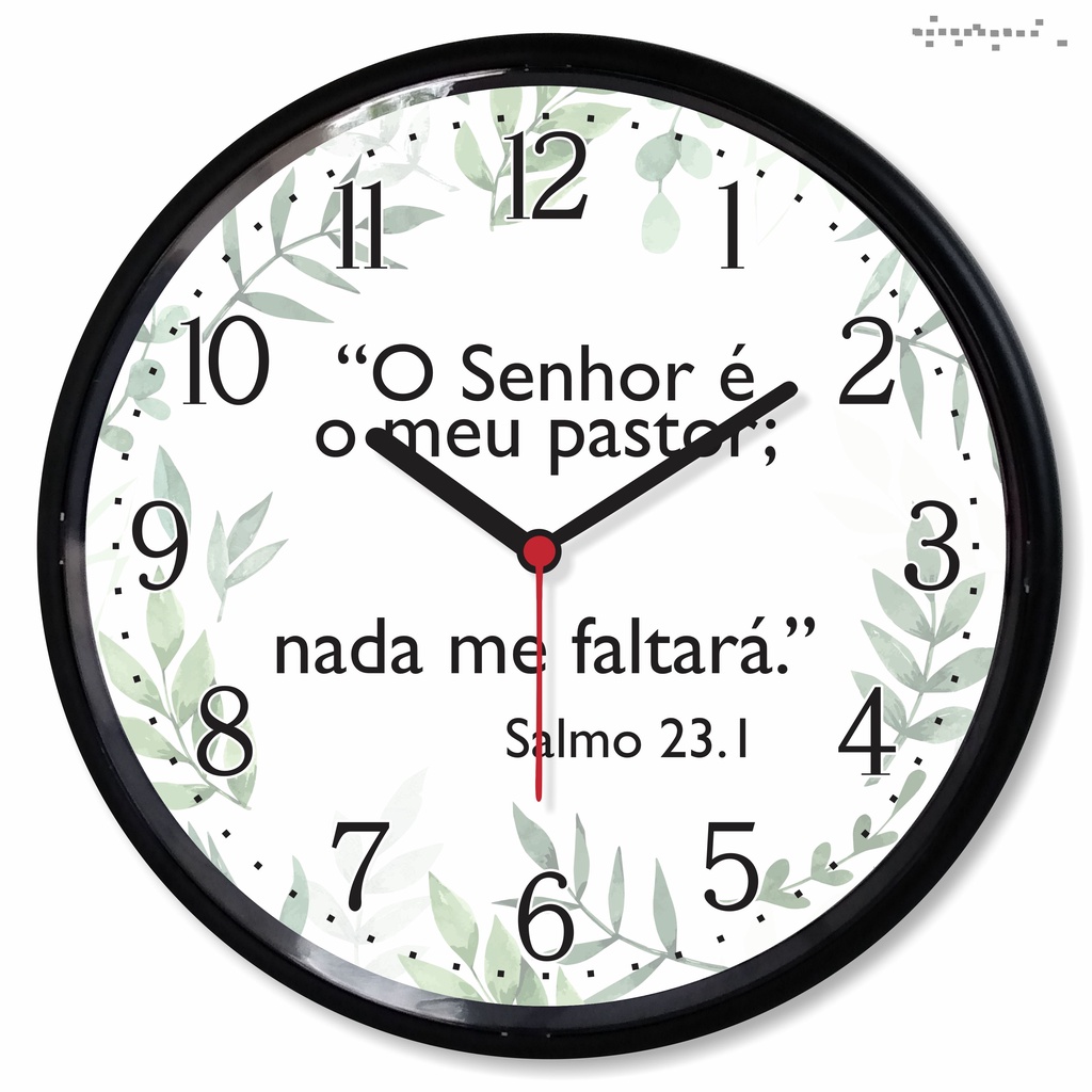 Relogio Parede Salmo 23 Decorativo Senhor Meu Pastor Nada Faltara Presente