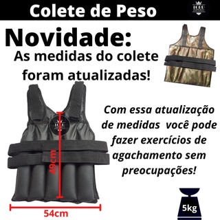 Colete De Peso 5kg Para Treinamento Funcional Colete De Carga Crossfit Funcional Ajustavel